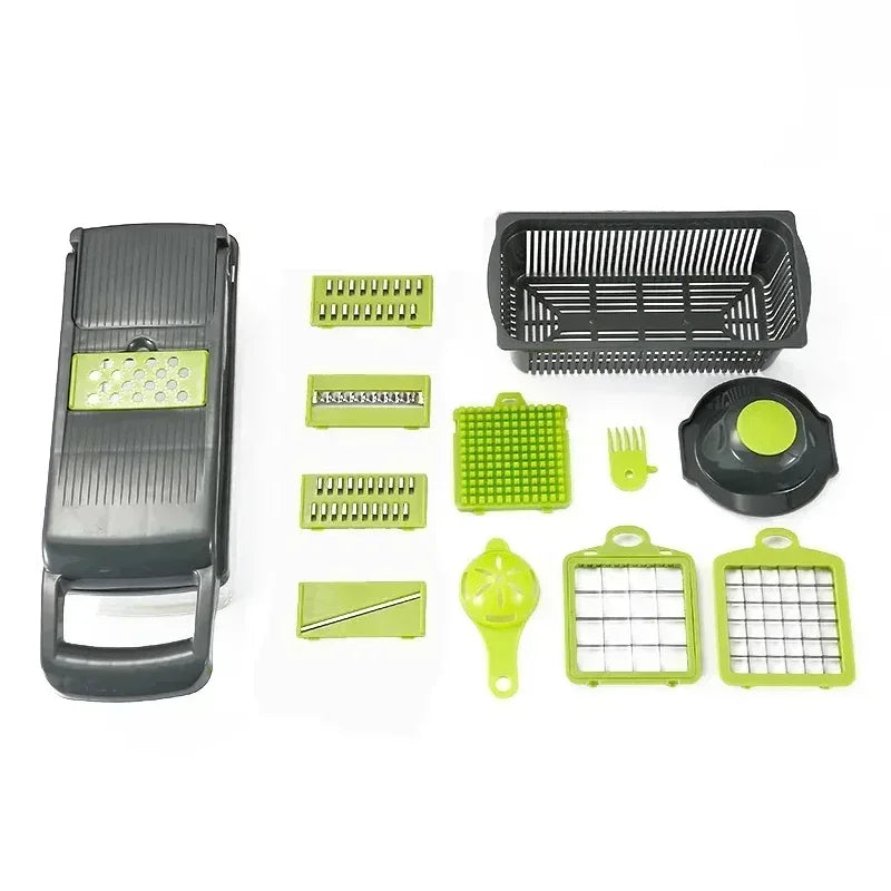 16-in-1 Slicer for Kitchen - Vegetable Chopper, Onion Potato Food Veggie Fruit Slicer and Cutter with Container, Kitchen Gadgets