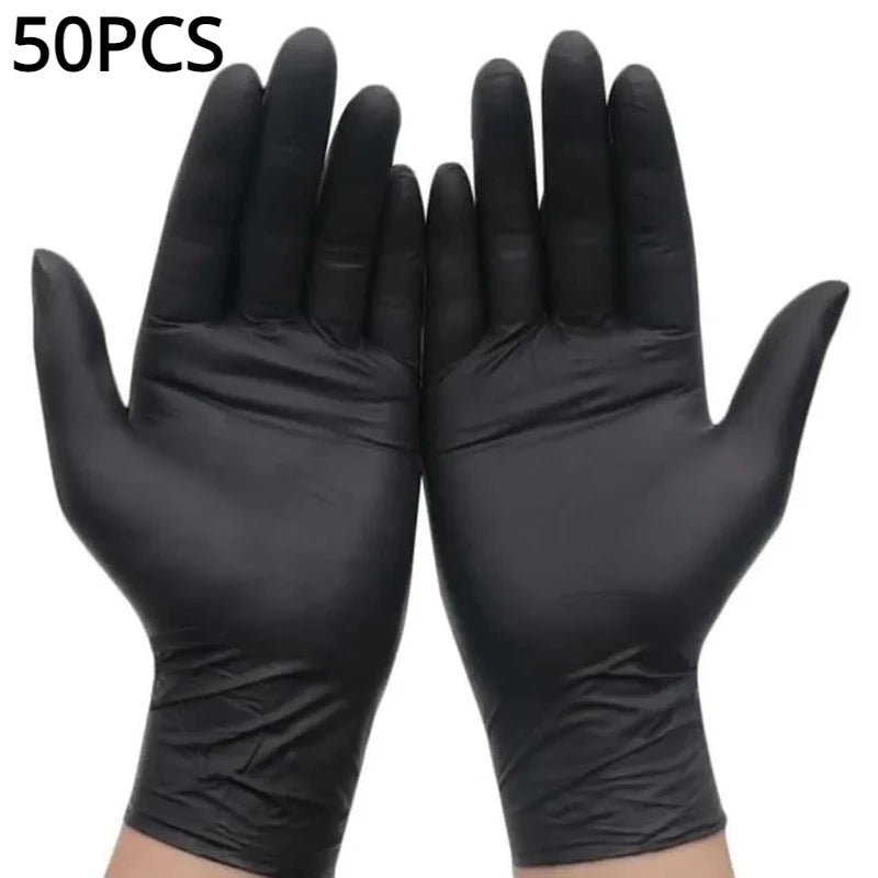 100/50/20PCS Black Nitrile Gloves Thickened