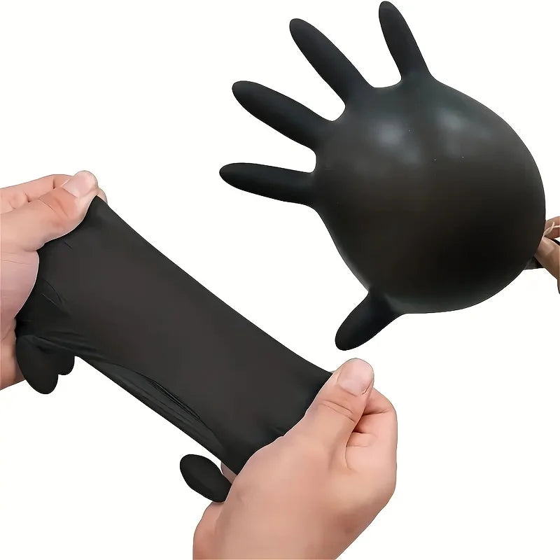 100/50/20PCS Black Nitrile Gloves Thickened